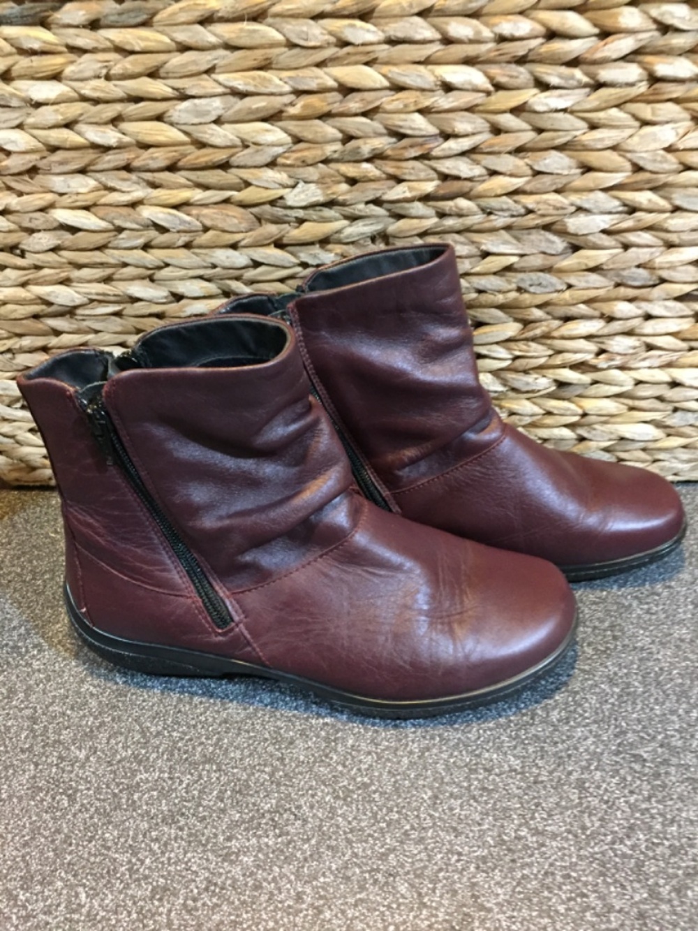 Hotter Burgundy Zip Ankle Boots - Picture 7 of 13
